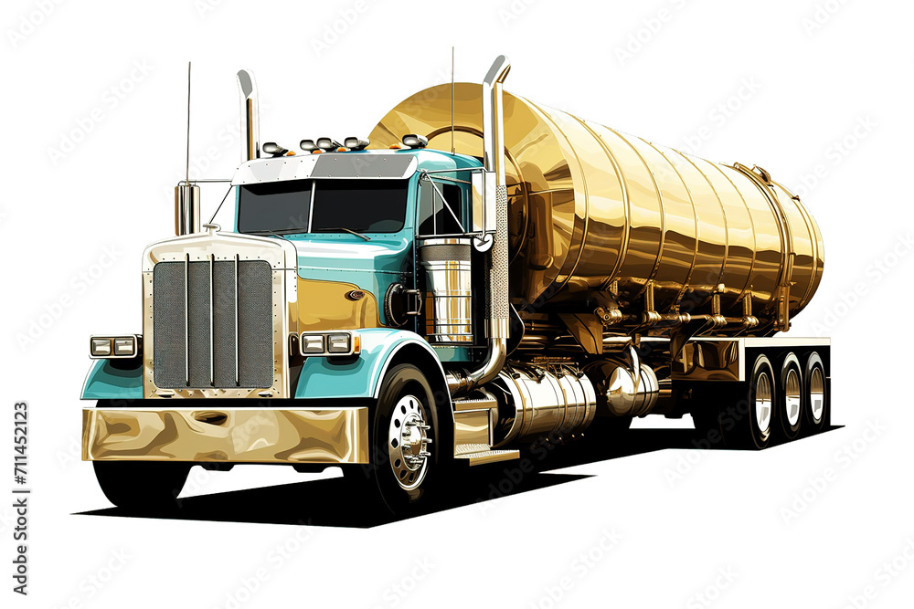 Tanker truck isolated on PNG Background. Generative Ai. Tanker truck isolated on PNG Background. Generative Ai.