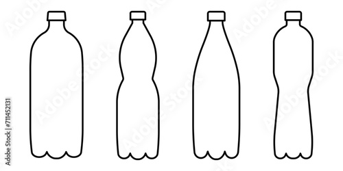 Bottle silhouette icon set basic design