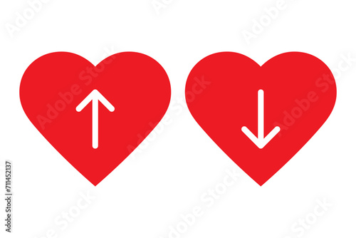 Heart with arrow up and down icon symbol