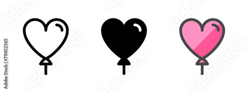 Multipurpose balloon vector icon in outline, glyph, filled outline style. Three icon style variants in one pack.