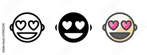 Multipurpose admirer vector icon in outline, glyph, filled outline style. Three icon style variants in one pack.