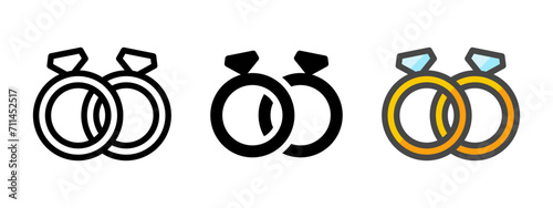 Multipurpose rings vector icon in outline, glyph, filled outline style. Three icon style variants in one pack.
