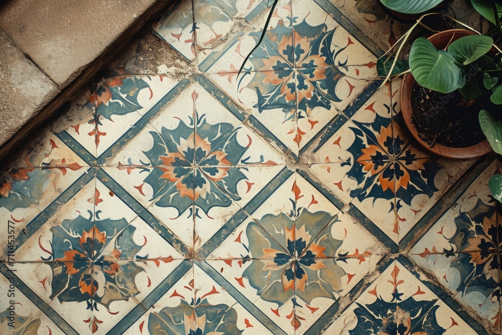 the patterns on vintage floor