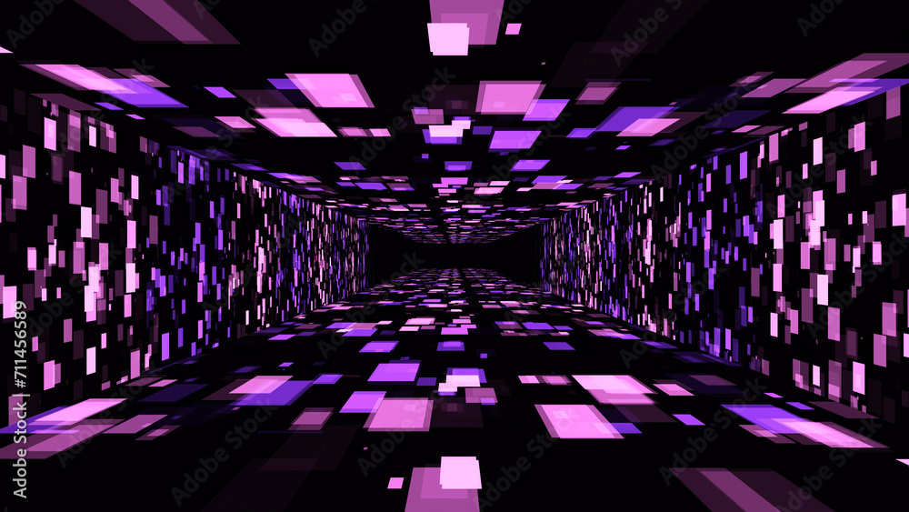 VJ abstract light event particles concert dance game edm music stage party openers titles led neon tunnel background - obrazy, fototapety, plakaty 
