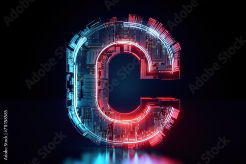 copyright digital symbol property sign letter c icon