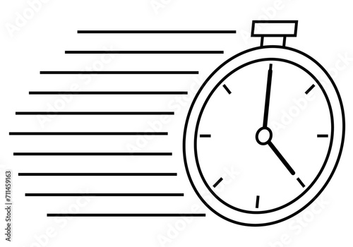Icono negro de cronómetro en rapidez. 