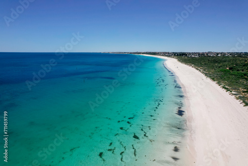 Aerial view of Whitfords Beach in the norther suburbs of Perth  Western Australia