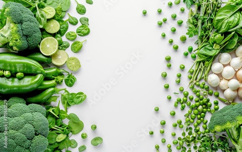 Healthy green food background