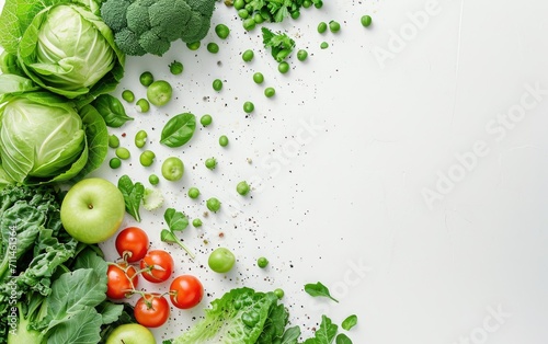 Healthy green food background
