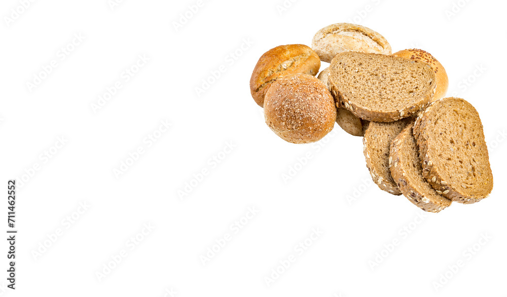 Assorted breads isolated on a white background. Assorted breads isolated on a white background.