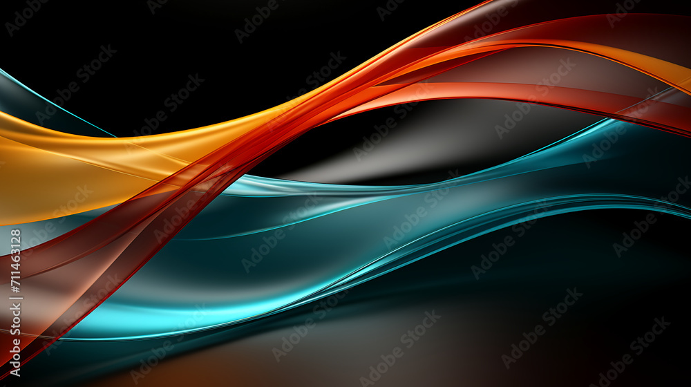 Fototapeta premium abstract colorful glowing wavy perspective with fractals and curves background 16:9 widescreen wallpapers