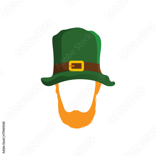 St patrick's vector template hat and beard illustration. Vector eps 10