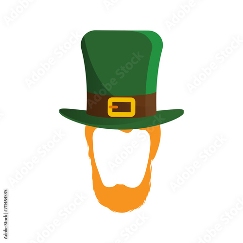 St patrick's vector template hat and beard illustration. Vector eps 10