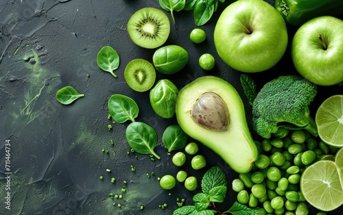 Healthy green food background