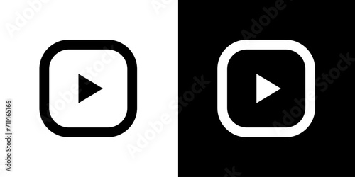 Video icon. Black icon. Business icon. Line icon. Icon set.