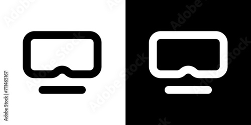 VR icon. Black icon. Business icon. Line icon. Icon set.