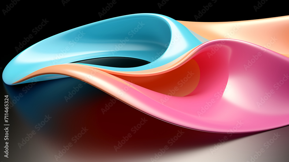 Naklejka premium abstract colorful glowing wavy perspective with fractals and curves background 16:9 widescreen wallpapers