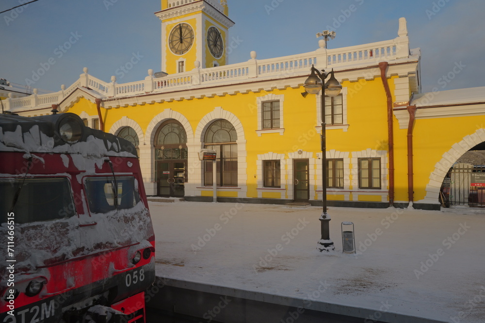 Obraz premium Train station and railways