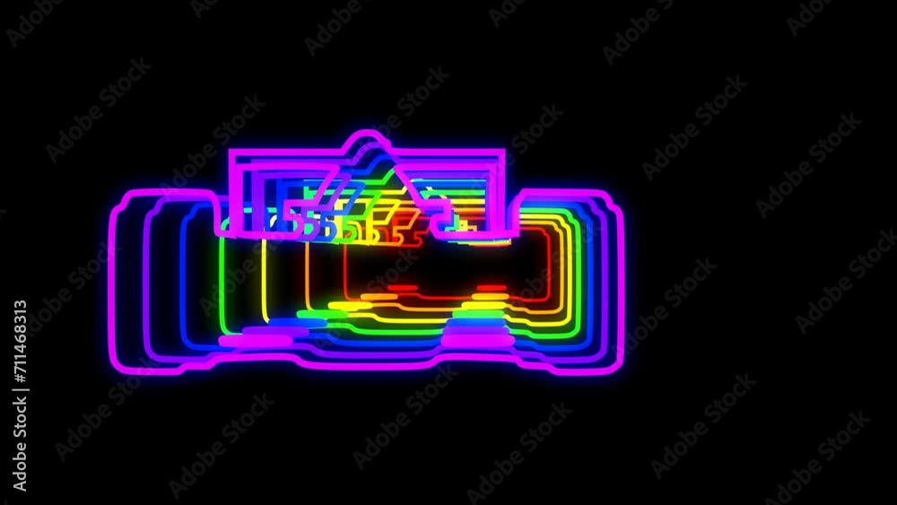 3D Colorful Neon Auto Racing Car Animation 2 3D Colorful Neon Auto Racing Car Animation 2