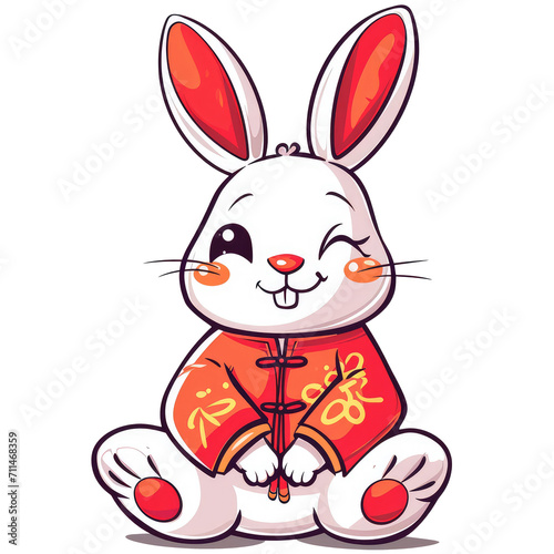 Chibi Rabbit: Cartoon Illustration for Chinese New Year