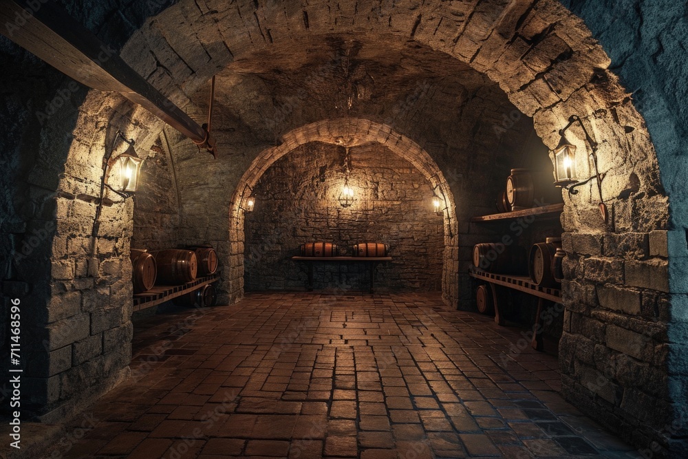 Fototapeta premium Dungeon of a medieval castle, concept of middle ages and history.