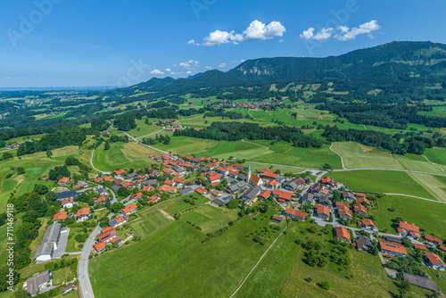 Törwang am Samerberg in Oberbayern im Luftbild photo