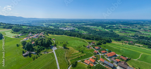 Ausblick von Törwang am Samerberg in oberbayerische Inntal bei Rohrdorf photo