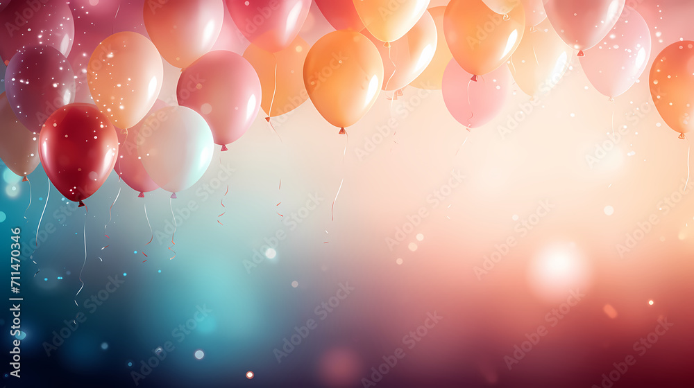 Birthday background with balloons and confetti for birthday card or invitation design Birthday background with balloons and confetti for birthday card or invitation design
