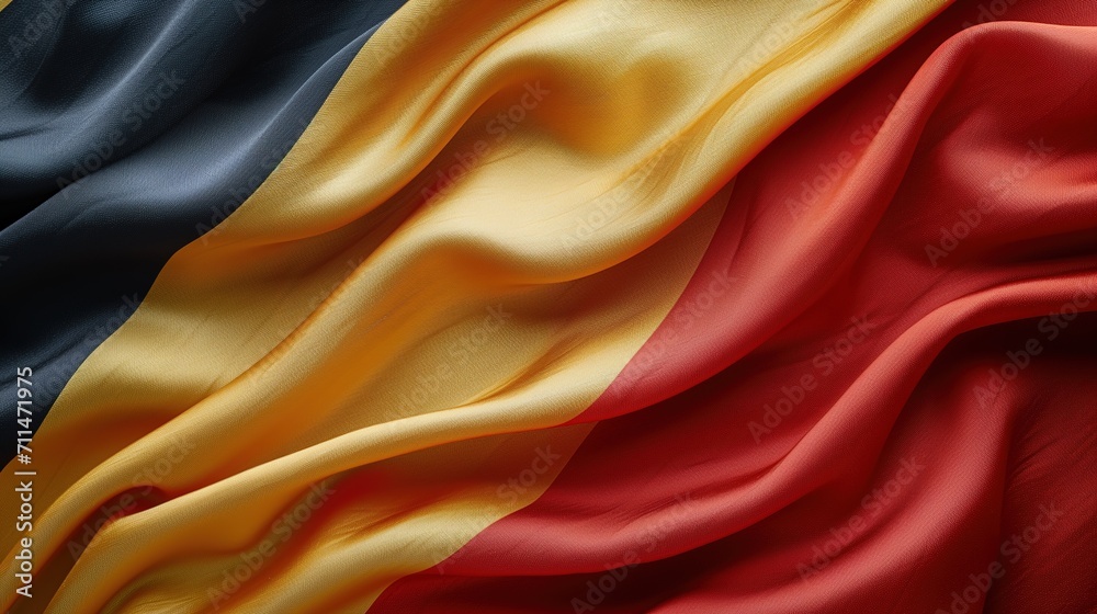 Closeup of rippled Belgium flag background