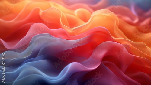 multi-colored waves made of fabric, Generative AI