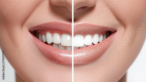 Dental care Dentistry concept, female smile after teeth whitening