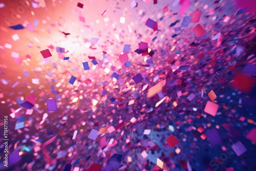 Striking Confetti Burst on Gradient Backdrop for Promotions