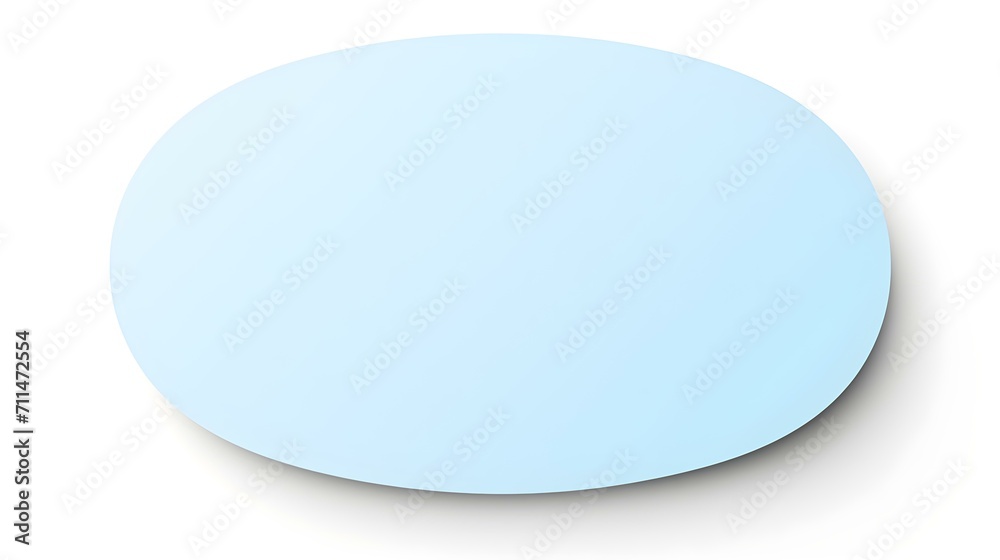 Light Blue oval Paper Note on a white Background. Brainstorming Template with Copy Space