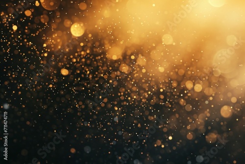 Sparkling golden powder. Festive background.