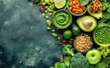 Healthy green food background