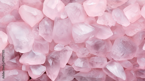 Pink salt crystals as background, top view, close-up photo