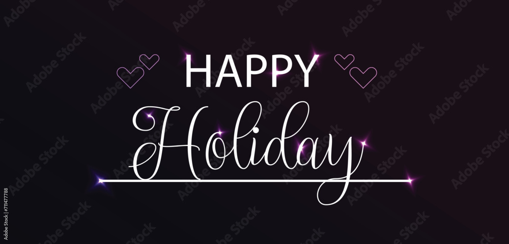 Happy Holiday Unique Text illustration Design