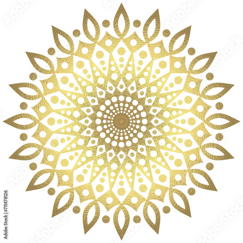 Mandala, Rosette with golden texture