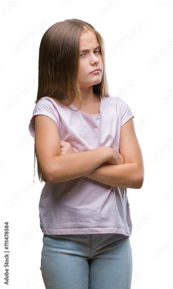 Young beautiful girl over isolated background skeptic and nervous, disapproving expression on face with crossed arms. Negative person. Young beautiful girl over isolated background skeptic and nervous, disapproving expression on face with crossed arms. Negative person.