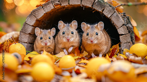 Mouse Foraging for Food Wallpaper Background Brainstorming Family Digital Art Magazine Poster Symbolimage
 photo