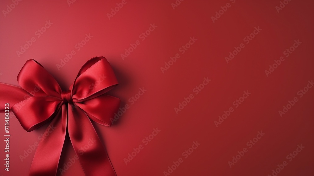 perfect gift on red background, copy space perfect gift on red background, copy space