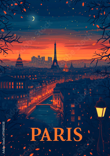 Paris France poster with text 