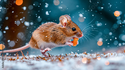 Mouse Foraging for Food Wallpaper Background Brainstorming Family Digital Art Magazine Poster Symbolimage
 photo