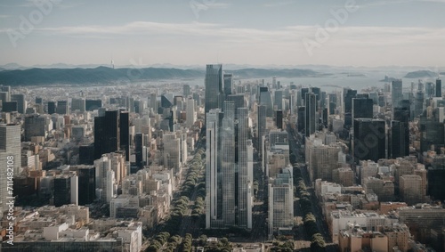 beautiful view of urban buildings made by AI generative