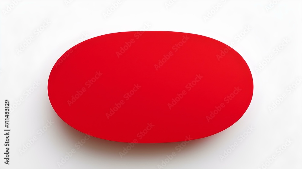 Red oval Paper Note on a white Background. Brainstorming Template with Copy Space