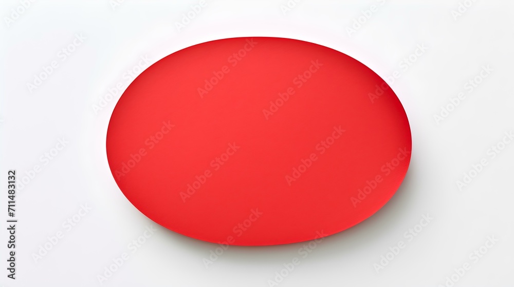 Red oval Paper Note on a white Background. Brainstorming Template with Copy Space Red oval Paper Note on a white Background. Brainstorming Template with Copy Space