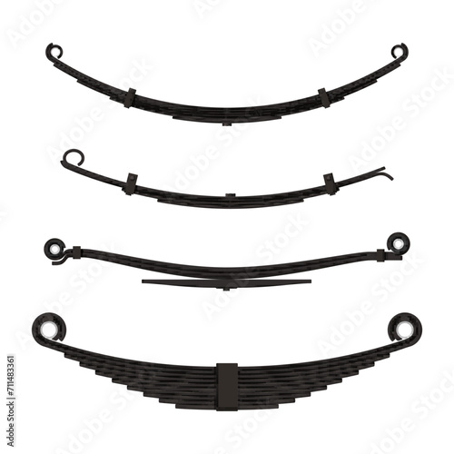 Car springs suspension steel equipment for mechanical automobile transportation set realistic vector