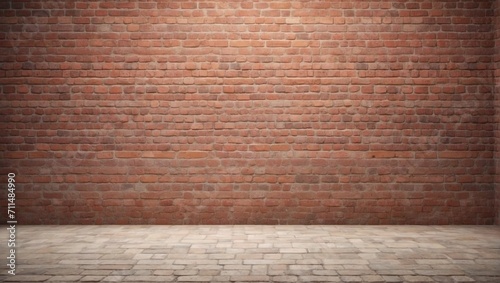 photo of red brick wall for background made by AI generative