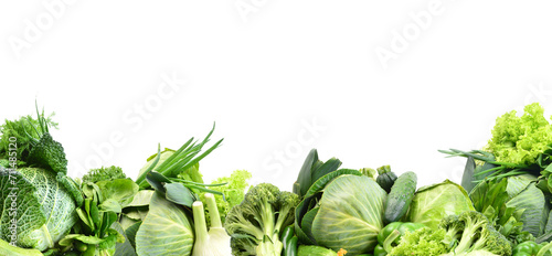 Foto Frame green vegetables isolated