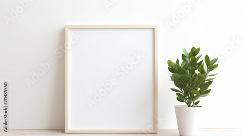 White background with a lovely green potted plant